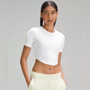 Lululemon Hold Tight Cropped T-Shirt Size 10 Color Tan/Beige
